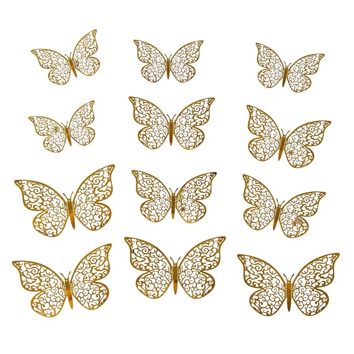 Шар латексный 18" &laquo;Жёлтые бабочки&raquo;, оранжевый, пастель, с наклейками