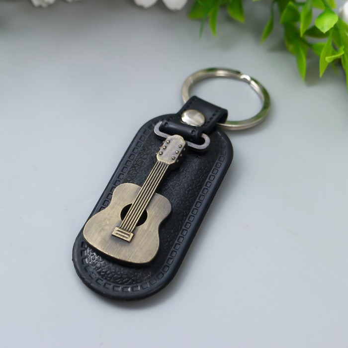 Брелок кожзам, металл Брелок кожзам, металл "Гитара" 7,8х3,2 см