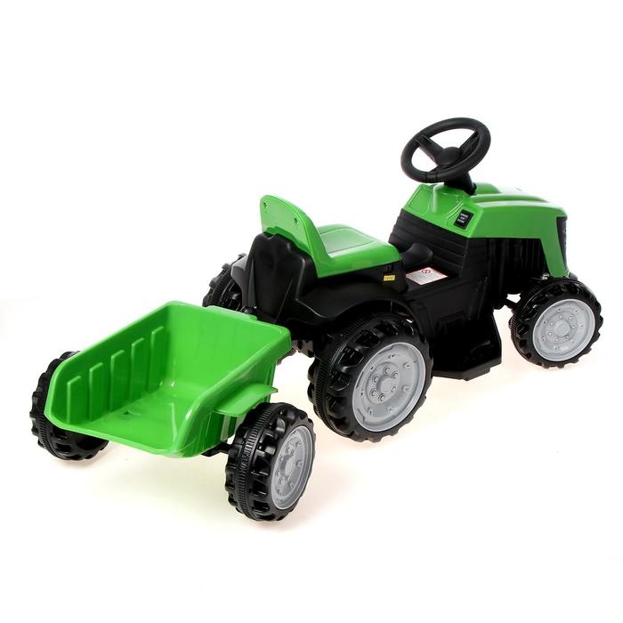 Электромобиль «Трактор», с прицепом, цвет зелёный Электромобиль «Трактор», с прицепом, цвет зелёный