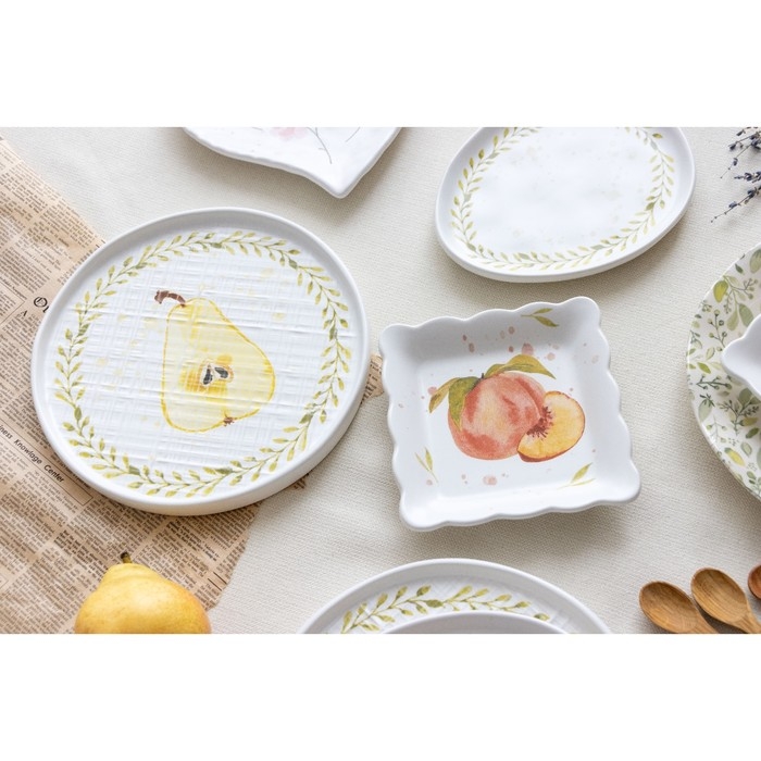 Тарелка глубокая керамическая «Летний день», 14 х 14 см, цвет белый Тарелка глубокая керамическая «Летний день», 14 х 14 см, цвет белый