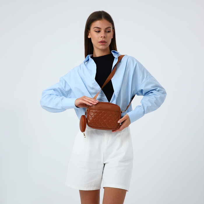 Сумка кросс-боди на молнии, цвет рыжий Сумка кросс-боди на молнии, цвет рыжий