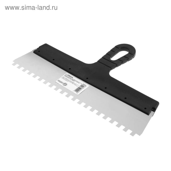 Шпатель зубчатый ЛОМ, 350 мм, зуб 8 мм, нержавеющая сталь Шпатель зубчатый ЛОМ, 350 мм, зуб 8 мм, нержавеющая сталь