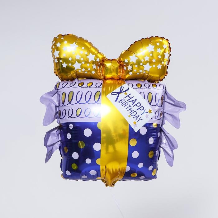 Шар фольгированный 18 Шар фольгированный 18" «Подарок с золотым бантом», фигура