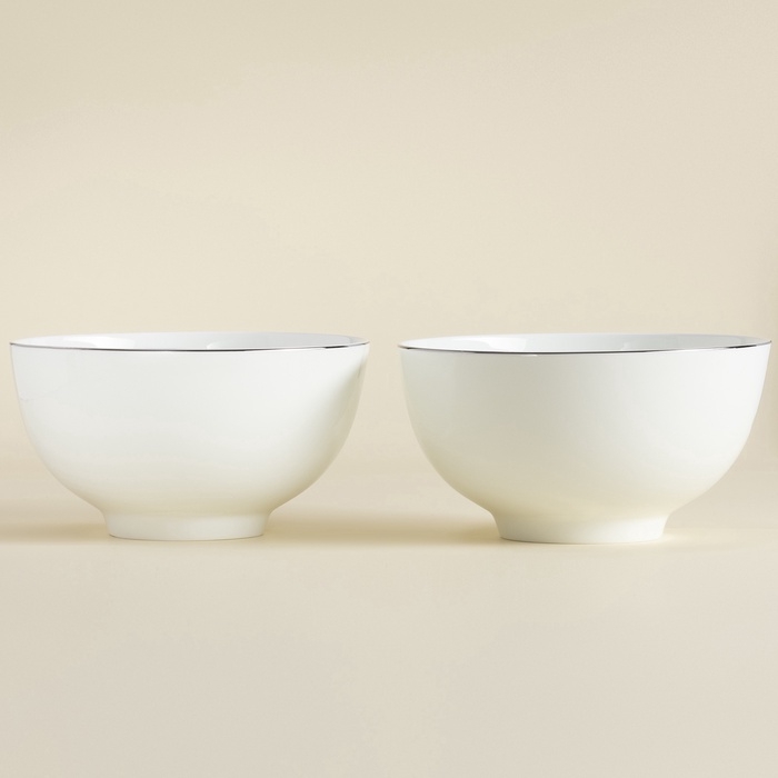 Салатники SL Home «Каскарон», 1,4 л, d=18 см, набор 2 шт, костяной фарфор, белые Салатники SL Home «Каскарон», 1,4 л, d=18 см, набор 2 шт, костяной фарфор, белые