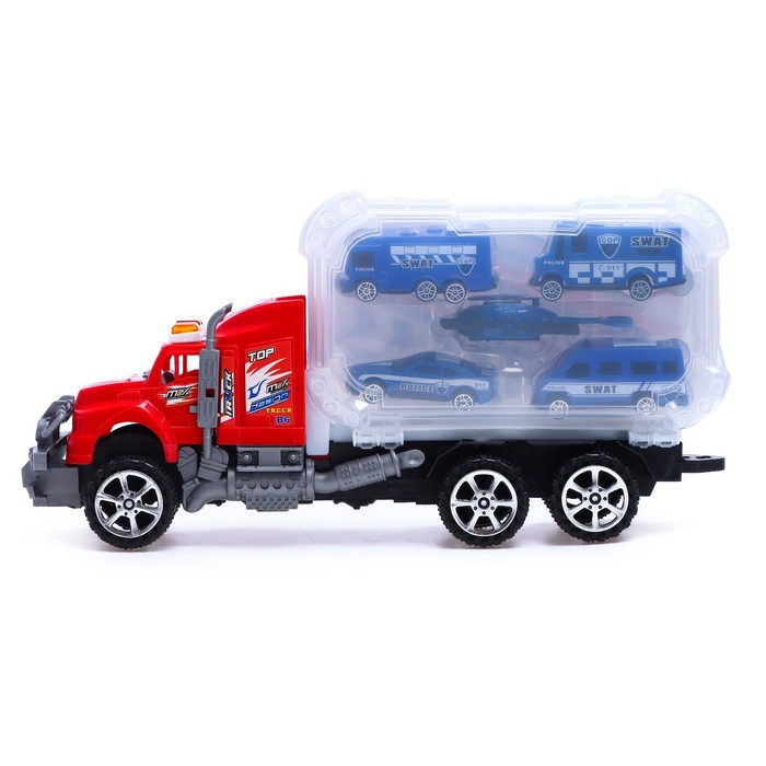 Грузовик инерционный &laquo;Полиция&raquo;, с техникой, МИКС