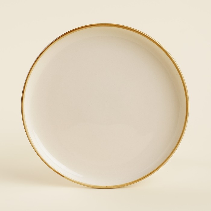 Набор тарелок фарфоровых SL Home «Леггеро», d=20,3 см, цвет бежевый