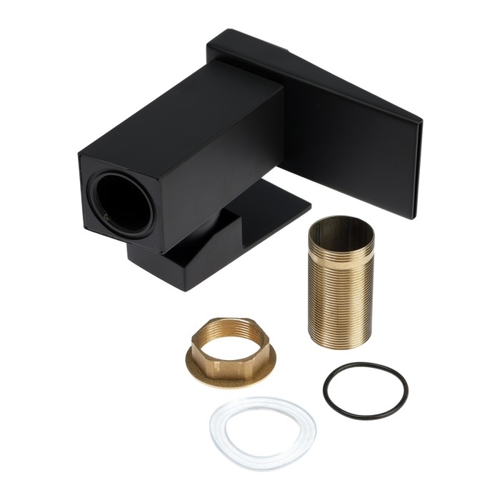 Смеситель для раковины ZEIN Z3810, дизайнерский, однорычажный, плоский излив, черный Смеситель для раковины ZEIN Z3810, дизайнерский, однорычажный, плоский излив, черный