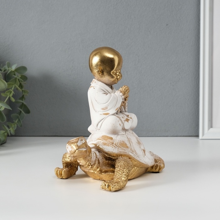 Сувенир полистоун  Сувенир полистоун "Маленький Будда на черепахе" 17х11х17 см