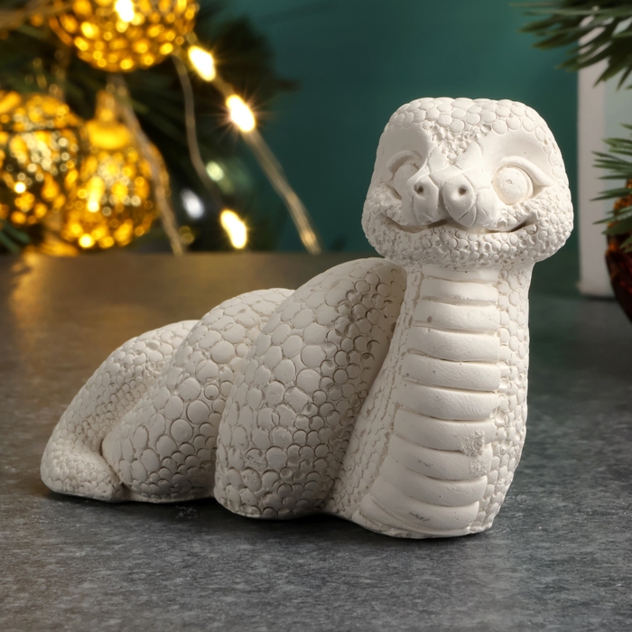 Новый год. Символ 2025. Фигура для раскраски  Новый год. Символ 2025. Фигура для раскраски "Змейка спиралька", 4х7х4см