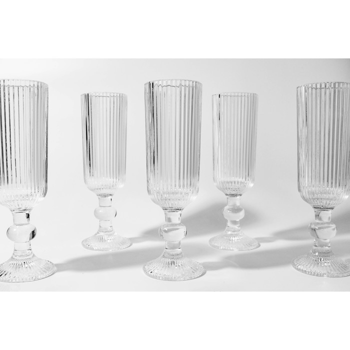 Бокал для шампанского стеклянный Magistro «Грани», 150 мл, 5,5×18,5 см, цвет прозрачный Бокал для шампанского стеклянный Magistro «Грани», 150 мл, 5,5×18,5 см, цвет прозрачный