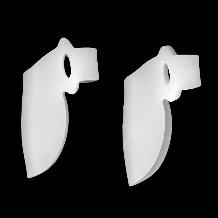 Корректоры - разделители для пальцев ног, с накладкой на косточку большого пальца, 1 разделитель, силиконовые, 7 × 4 см, пара, цвет белый Корректоры - разделители для пальцев ног, с накладкой на косточку большого пальца, 1 разделитель, силиконовые, 7 × 4 см, пара, цвет белый