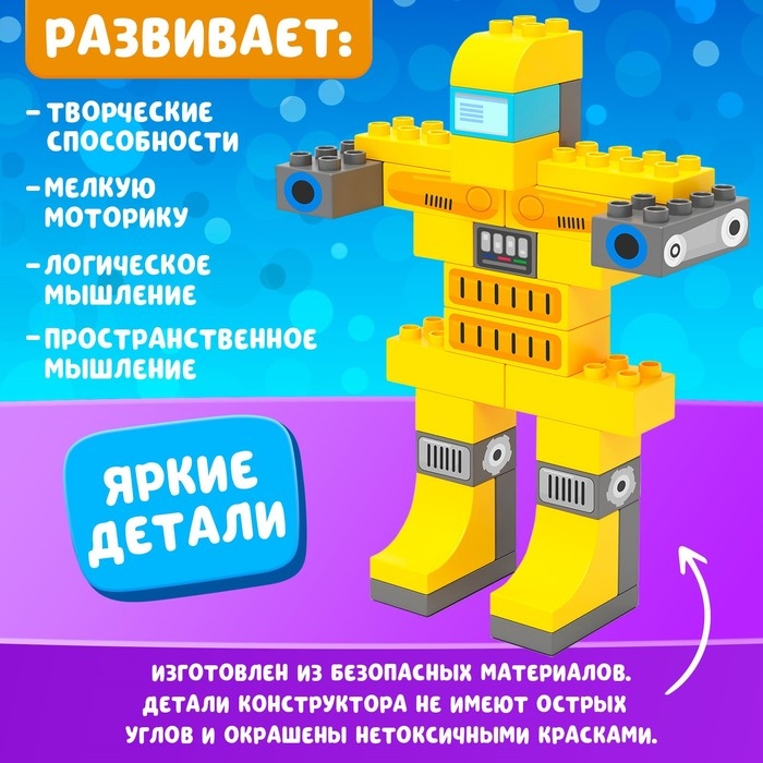 Конструктор «Робот», наклейки в наборе, 27 деталей Конструктор «Робот», наклейки в наборе, 27 деталей