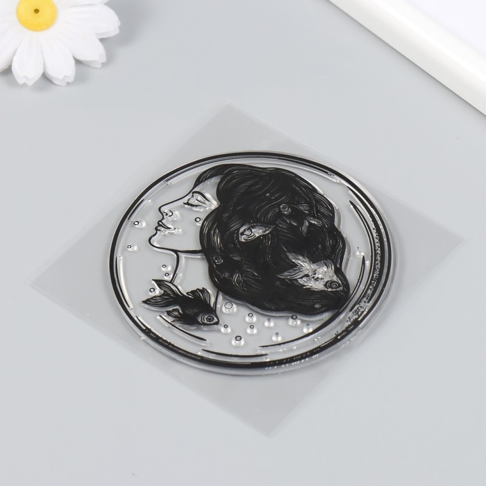 Штамп для творчества силикон Штамп для творчества силикон "Девушка в морском пузыре" 10х10 см