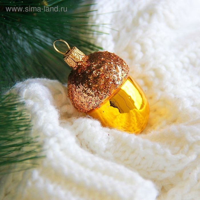 Ёлочная игрушка Ёлочная игрушка "Жёлудь" h-5 см
