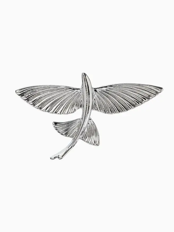 Брошь &laquo;Летучая рыба&raquo;, цвет серебро