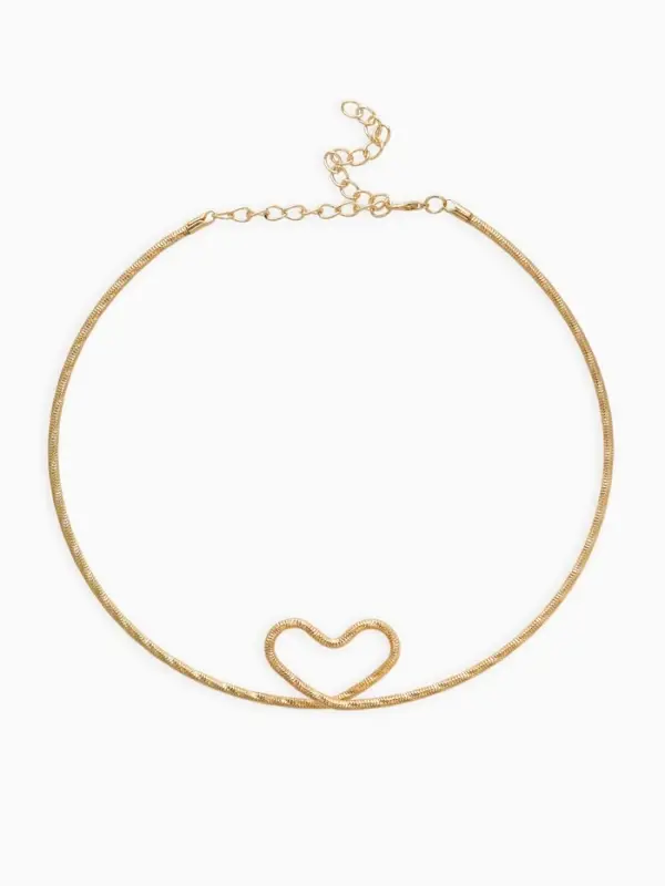 Набор 2 предмета: чокер, браслет «Обруч» сердце, цвет золото Набор 2 предмета: чокер, браслет «Обруч» сердце, цвет золото