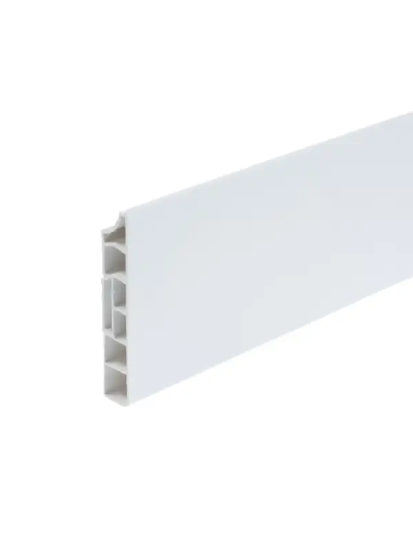 Плинтус напольный прямоугольный &laquo;Идеал. Дюра&raquo;, 2200&times;80 мм, цвет 001 белый