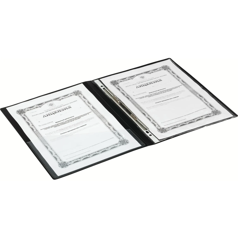 Скоросшиватель пластиковый с пруж.мех. вн.карман Attache А4 чер 200л,0,7 мм