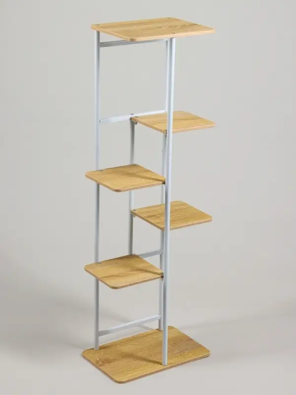 Подставка для цветов Greengo, 6 полок, 36&times;23&times;106 см, напольная, каркас металл, полки МДФ, белая