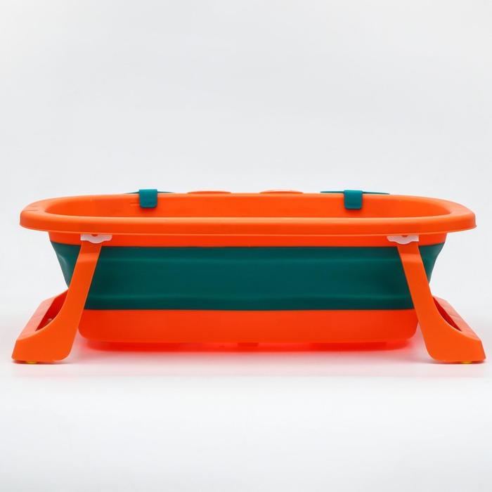 Ванночка детская складная со сливом, «Краб», 67 см., цвет бирюзовый/оранжевый Ванночка детская складная со сливом, «Краб», 67 см., цвет бирюзовый/оранжевый