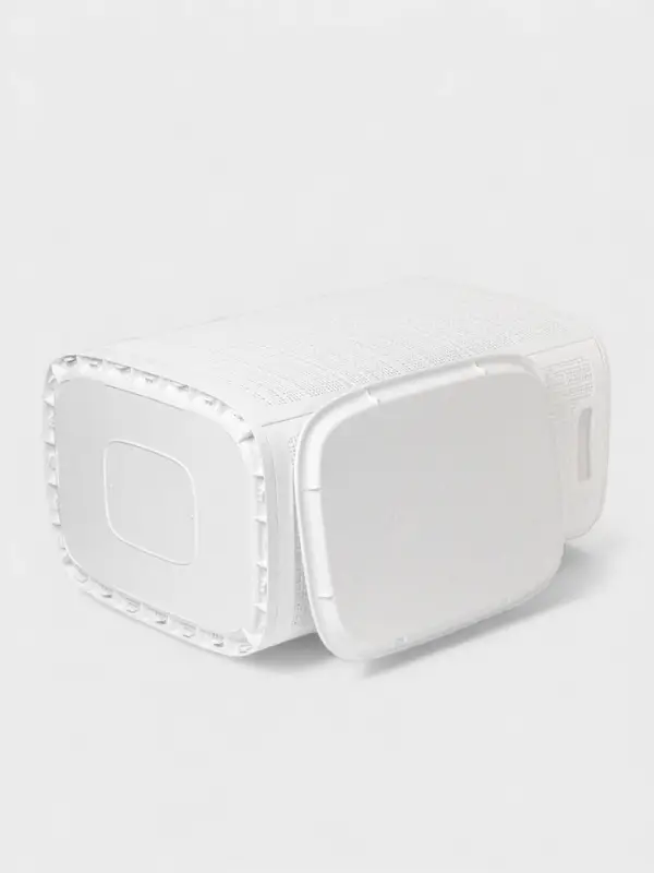 Плетёная корзина для белья с крышкой &laquo;Лён&raquo;, 75 л, 43&times;32&times;60 см, белая