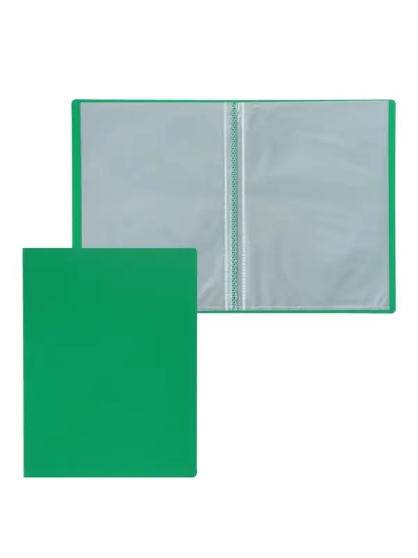 Папка с 20 вкладышами А5, 500 мкм, Calligrata, текстура &laquo;песок&raquo;, зеленая