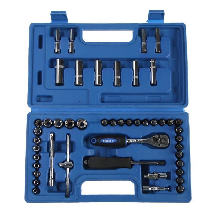 Набор инструментов в кейсе ТУНДРА, автомобильный, CrV, 1/4 Набор инструментов в кейсе ТУНДРА, автомобильный, CrV, 1/4", 47 предметов