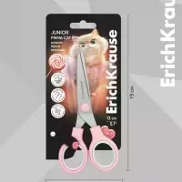 Ножницы ErichKrause Junior Prima Cat, 13 см, розовый. блистер