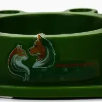 Миска двойная фигурная 29,5 х 14 х 4 см, зелёная