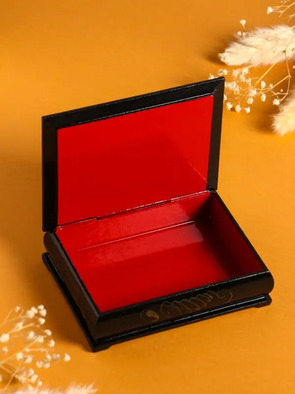 Шкатулка «Рябина в корзине», 10×14 см, лаковая миниатюра