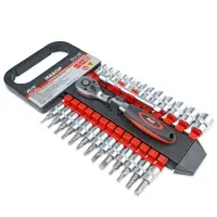 Набор головок торцевых с аксессуарами 1/4"DR (4-14 мм) (28 предметов) AVS NG14-28P