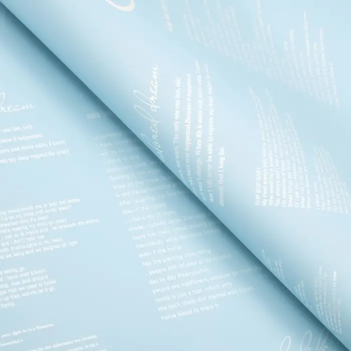 Пленка двусторонняя, для цветов и флористики, 58×58 см, голубая