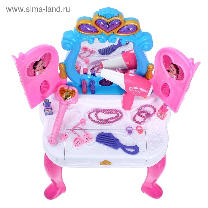 Столик с зеркалом «Милашка» с пианино и аксессуарами Столик с зеркалом «Милашка» с пианино и аксессуарами
