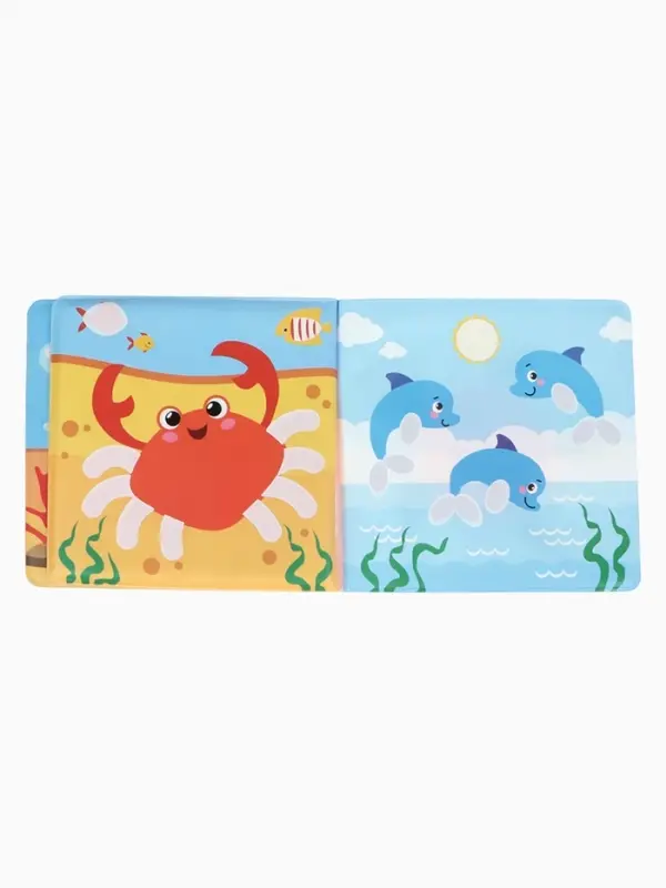 Книжка - игрушка для ванны Крошка Я &laquo;Рисуем пальчиками: морские животные&raquo;, водная раскраска