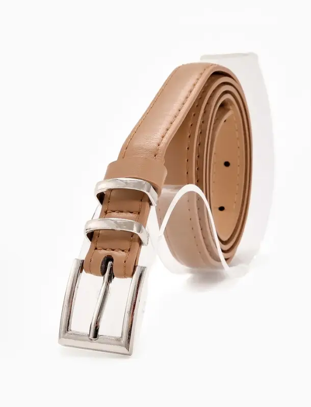 Ремень жен 03-01-02-01, Июнь2502, 2*0,3*110 см, без винта, пряж металл, 1 прокол, бежевый