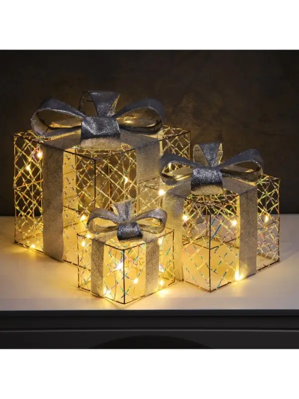 Светодиодная фигура &laquo;Подарки&raquo; 20&times;15&times;10 см, 35 LED, батарейки AAх2 (не в комплекте), свечение теплое белое