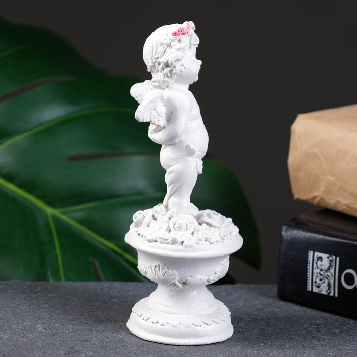 Фигура Фигура "Ангел на пъедестале" перламутр, 14х6х6см