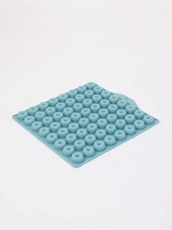 Форма для мармелада &laquo;Пончики&raquo;, силикон, 21.5&times;20 см, 64 ячейки (d=2 см), голубая
