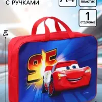 Папка с ручками текстильная А4, 35&times;27&times;10 см, &laquo;Тачки&raquo;