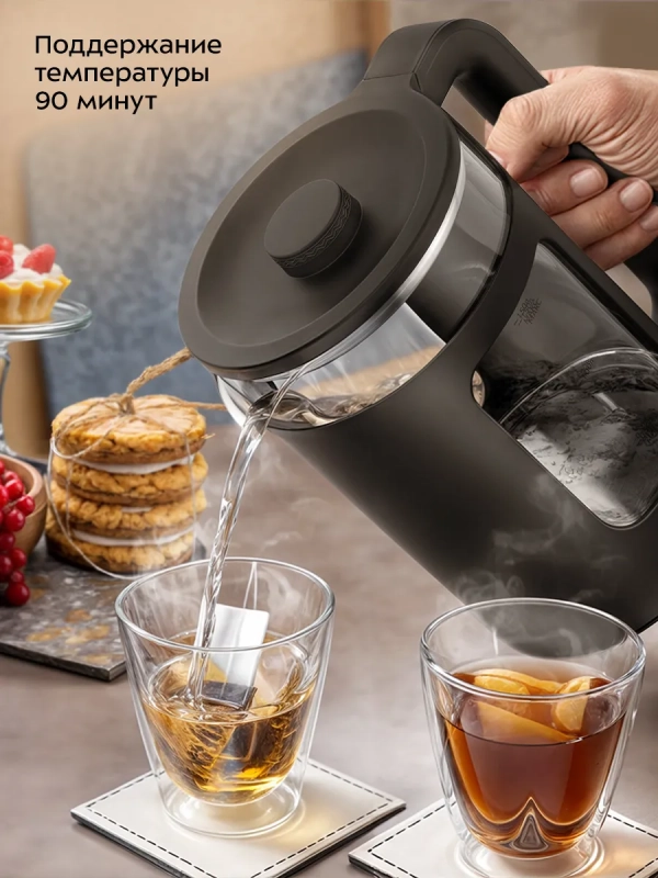 Чайник электрический с терморегулятором КТ-6782 - 1,5 л Чайник электрический с терморегулятором КТ-6782 - 1,5 л