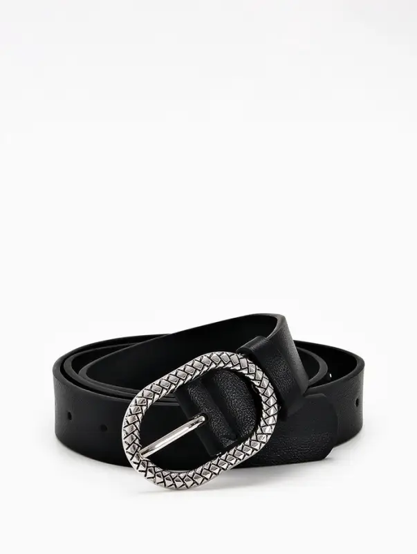 Ремень женский, 110&times;2.9 см, с винтом, классическая пряжка металл, чёрный