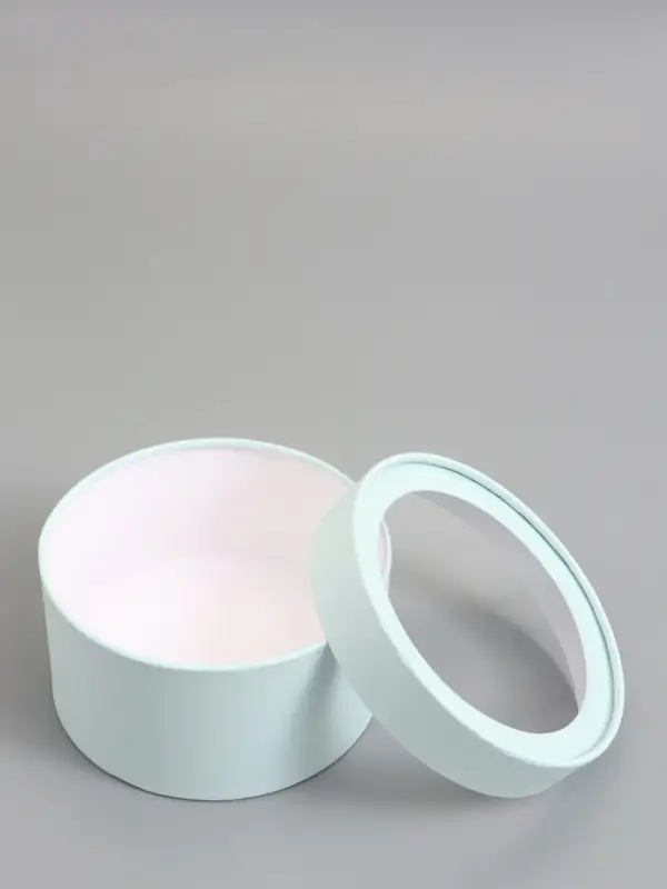 Подарочная коробка , лагуна, завальцованная с окном, 18 х 10 см