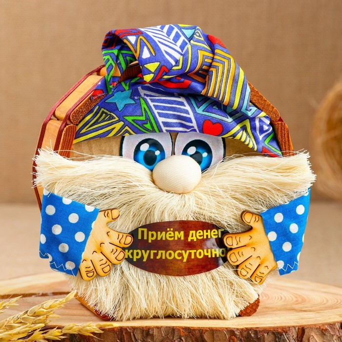 Копилка деревянная Копилка деревянная "Домовой Кузьма", микс