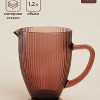 Кувшин SL Home &laquo;Модерн&raquo;, 1.2 л, 19.5&times;13&times;18.5 см, стекло, розовый