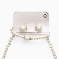 Набор 3 предмета: серьги, колье, браслет &laquo;Жемчуг&raquo;, элегантный, белый в серебре