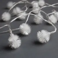 Гирлянда &laquo;Нить&raquo; 3 м с насадками &laquo;Ёжики&raquo;, IP20, прозрачная нить, 20 LED, от батареек АА&times;3, свечение мульти