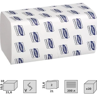 Полотенца бумажные д/дисп. Luscan Professional Vслож2 слбелвтор200л20пач/уп