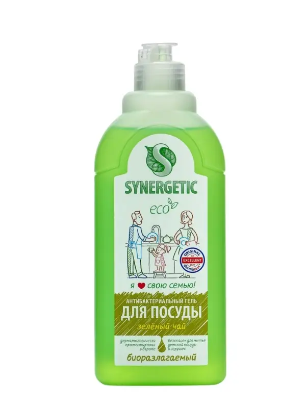 Гель для мытья посуды Synergetic «Зеленый чай», 500 мл
