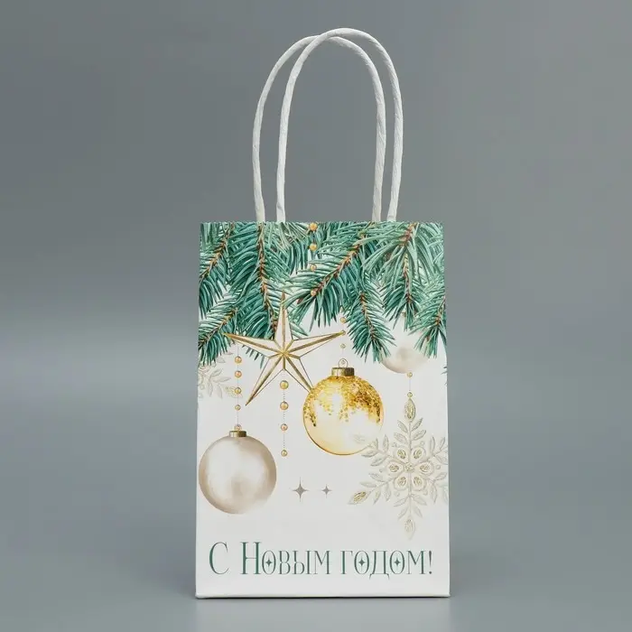 Пакет подарочный новогодний крафтовый «Роскошь Нового года», 15 х 10 х 6 см Пакет подарочный новогодний крафтовый «Роскошь Нового года», 15 х 10 х 6 см