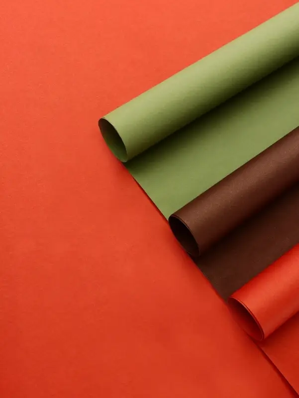 Бумага упаковочная крафт, двухсторонняя, &laquo;Таёжный лес&raquo;, для упаковки подарков, 3 цвета, 50&times;68 см&plusmn;5%